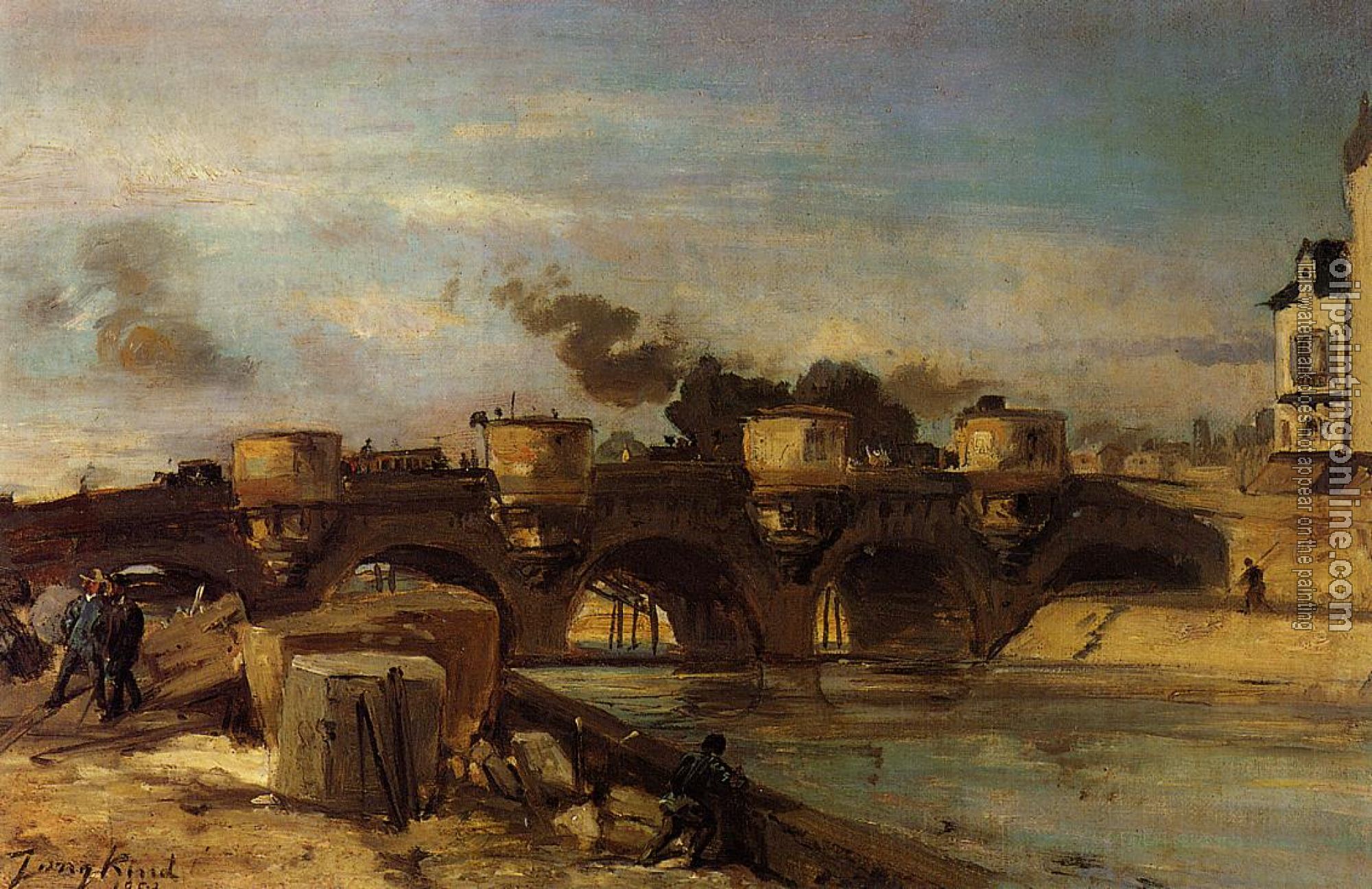 Johan Barthold Jongkind - Fire on Pont Neuf